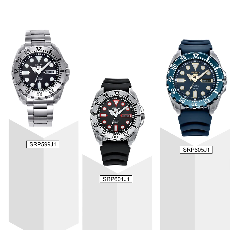 Оригинальные автоматические механические мужские часы Seiko 5 из нержавеющей стали, 10 бар, водонепроницаемые спортивные часы для дайвинга, глобальная гарантия
