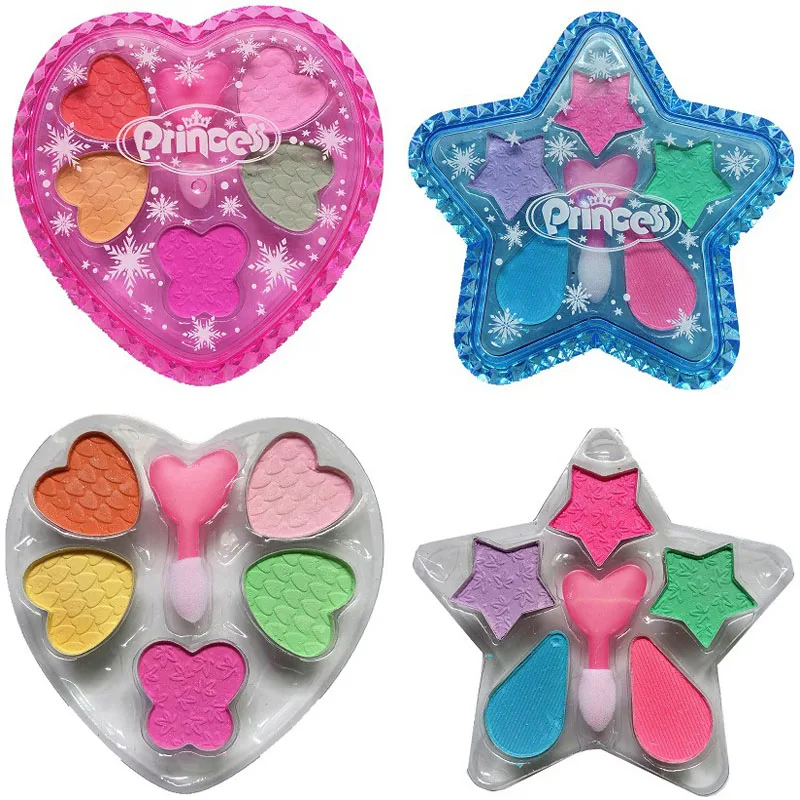 Творческие Звезды Сердце Дети Красочные тени для глаз Румяна Косметика девочек