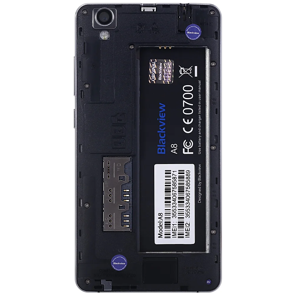 Оригинальный 5.0 'ɺndroid 6.0 3 г Blackview A8 1 ГБ 8 сотовый телефон MTK6580 2050 мАч 1280X720 IPS HD 4