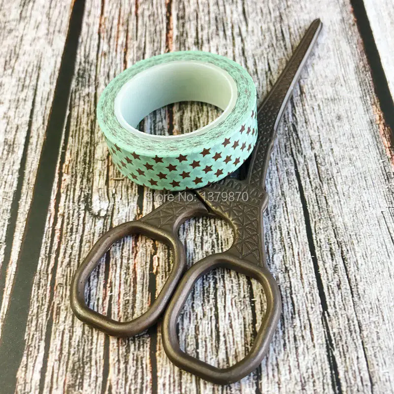 Декоративная лента Синяя Звезда из японской бумаги 1 5*10 метров|washi tape|decorative tapemasking