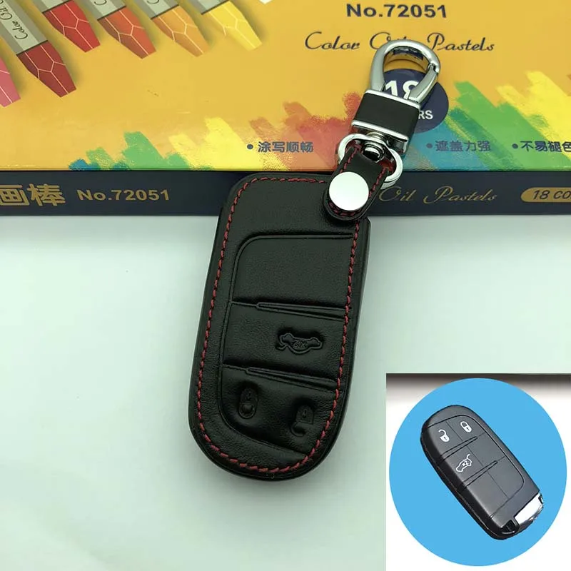 Кожаный чехол для ключей Fiat/Для Jeep Cherokee Compass Patriot Dodge Journey Chrysler 300C автомобильный