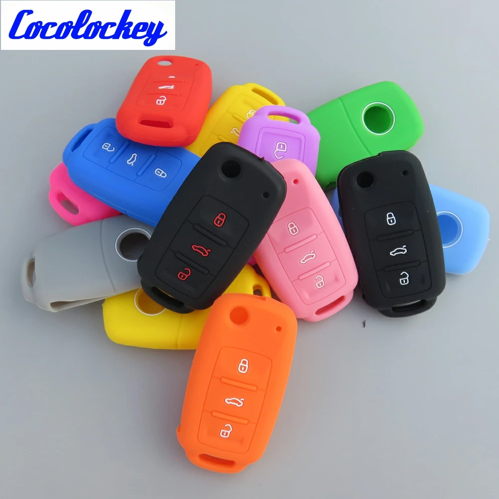 Cocolockey силиконовый чехол держатель подходит для VW сиденья SKODA удаленный брелок 3