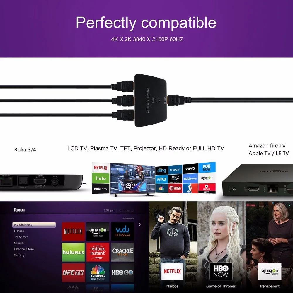 18 Гбит/с 3 порта HDMI 2,0 переключатель HDR 4K 60 Гц HDMI переключатель 2,0 3x1 Поддержка HDCP 2,2 HDMI 2,0 Переключатель концентратор коробка для PS4 Pro XBox DVD