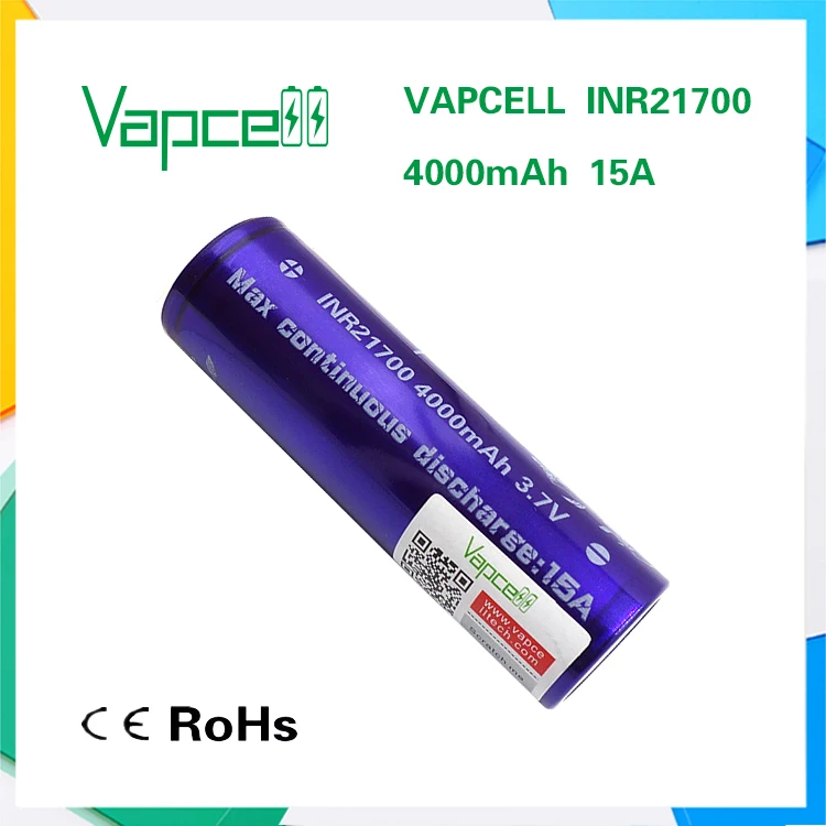 2 шт. оригинальный Vapcell INR21700 INR 21700 батарея 4000 мАч 15A Высокая мощность электронная