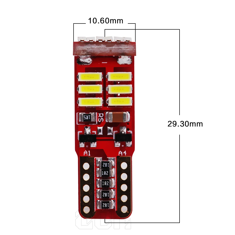 50 шт. T10 led canbus 18SMD 4014 Белый t10 Светодиодные Автомобильные клиновидные боковые
