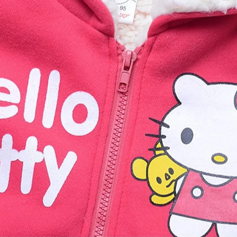 Зимняя меховая куртка с мультяшным рисунком для девочек детская верхняя одежда