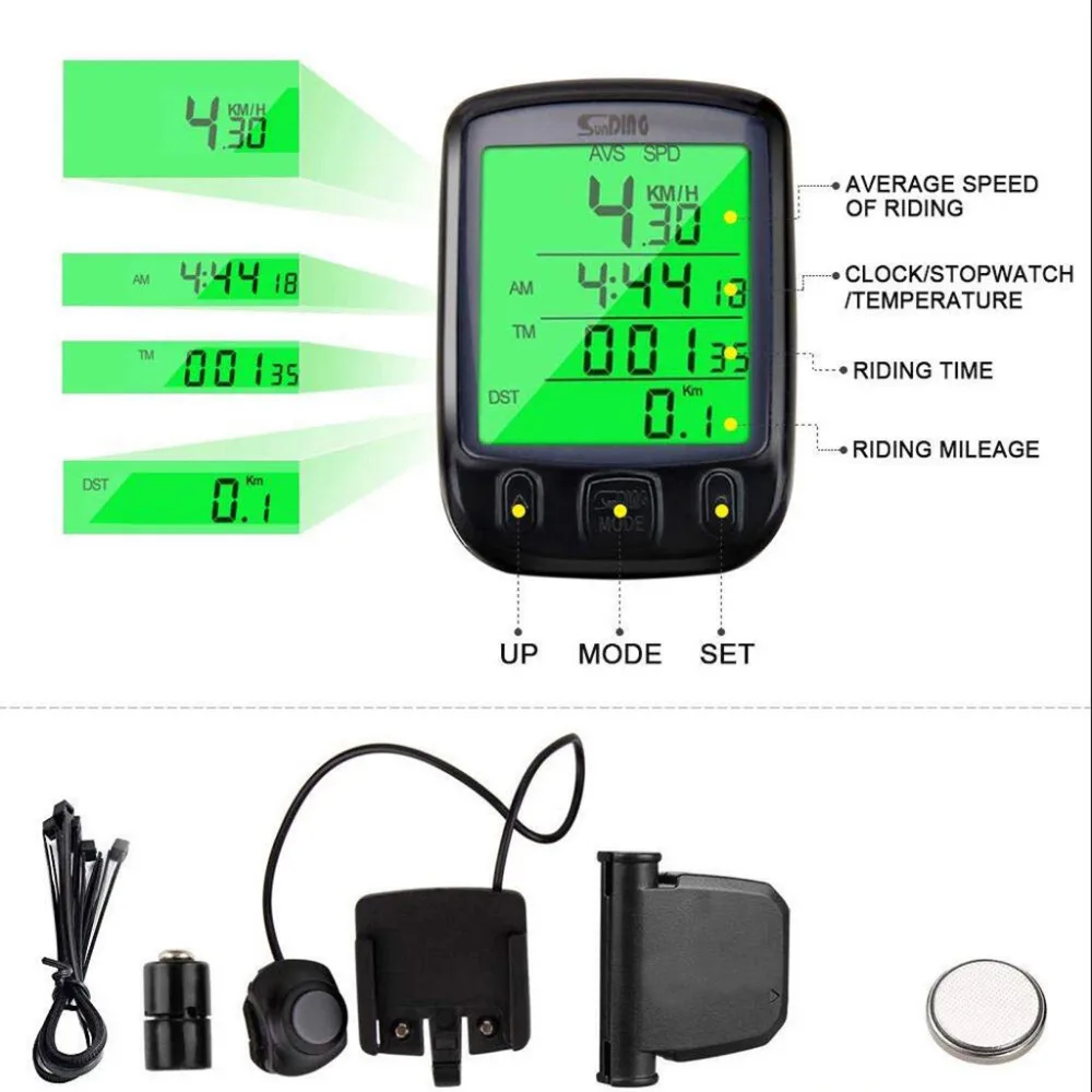 2019 Waterproof digital LCD bicycle computer odometer cycling speedometer luminous code table 40J19 | Спорт и развлечения
