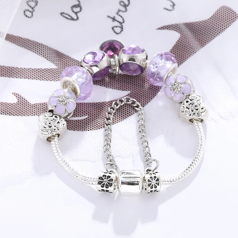 TOGORY дропшиппинг ранский браслет для женщин оригинальный изящный с фиолетовыми