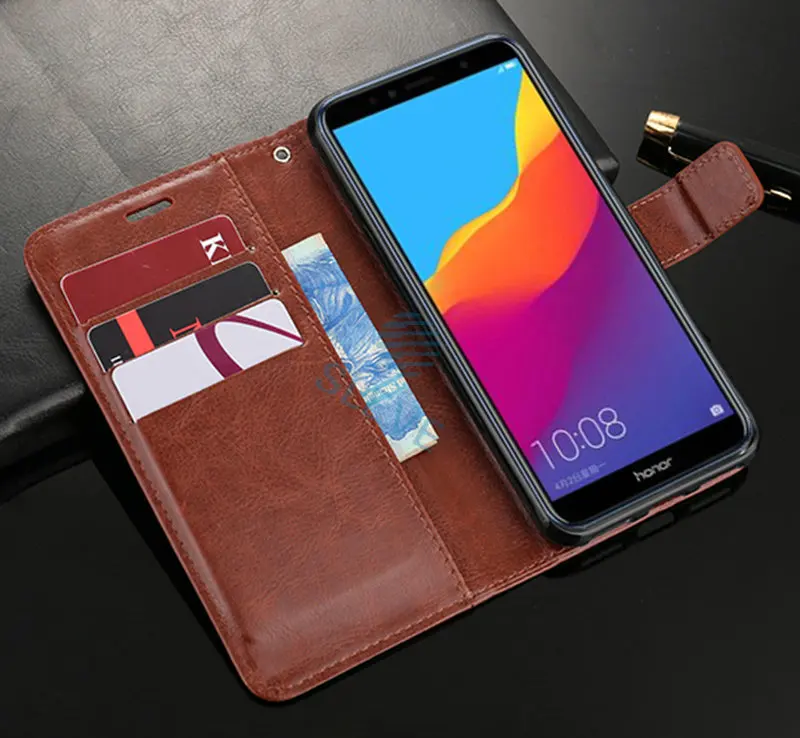 Кожаный чехол для Honor 7C AUM-L41, русская версия, 5,7 дюймов, Премиум кожаный бумажник, флип-чехол для huawei Honor 7C, AUM-L41 чехол