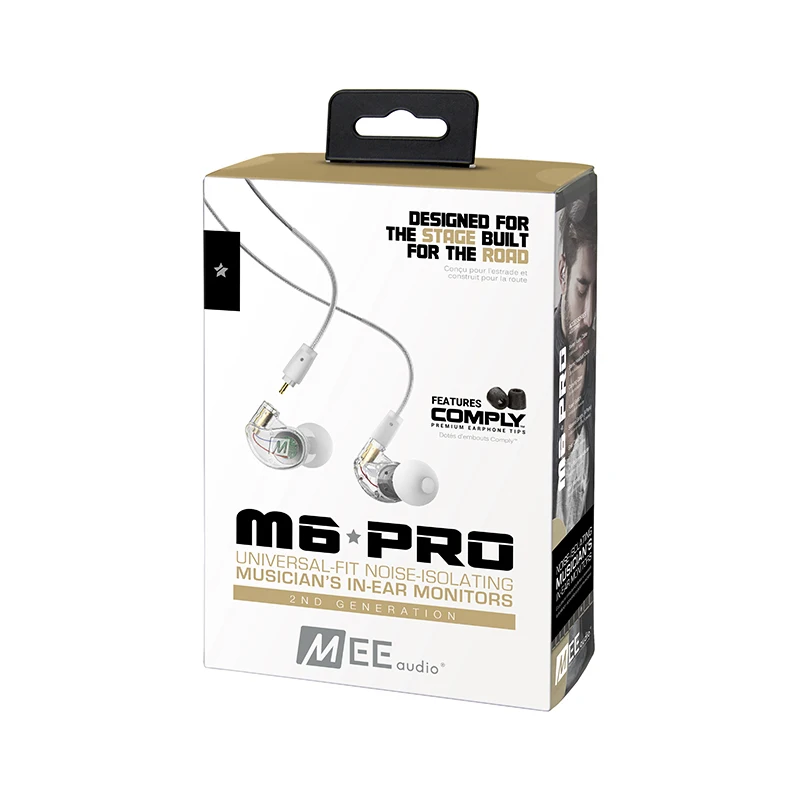 MEE Audio M6 PRO 2-го шумоподавления 3,5 мм HiFi наушники-вкладыши с съемными проводными кабелями