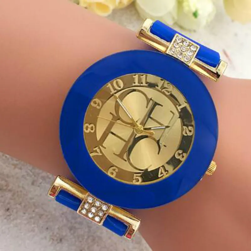 Dropshipping Relogio Feminino Fashion Brand Geneva Casual Quartz Watch Women Crystal Silicone Watches Ladies Dress Wristwatch | Наручные