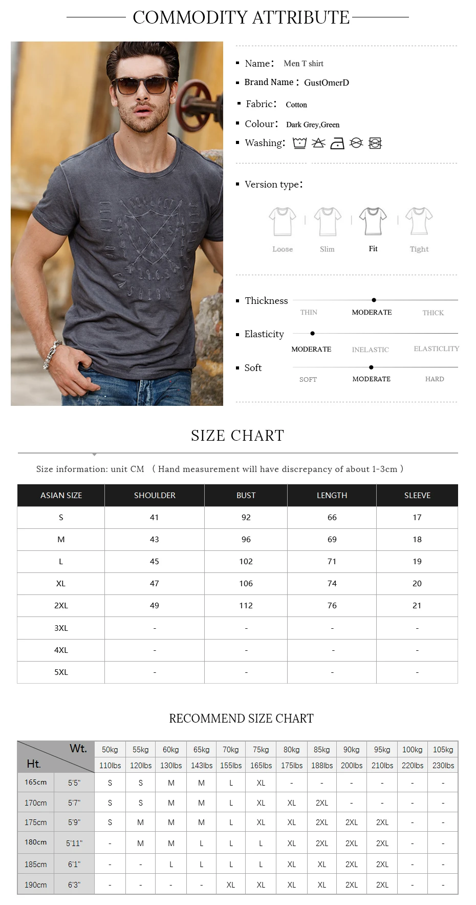 GustOmerD модные хлопковые футболки для мужчин Slim Fit короткий рукав топы с принтом Высококачественная брендовая одежда для мужчин s футболки на каждый день