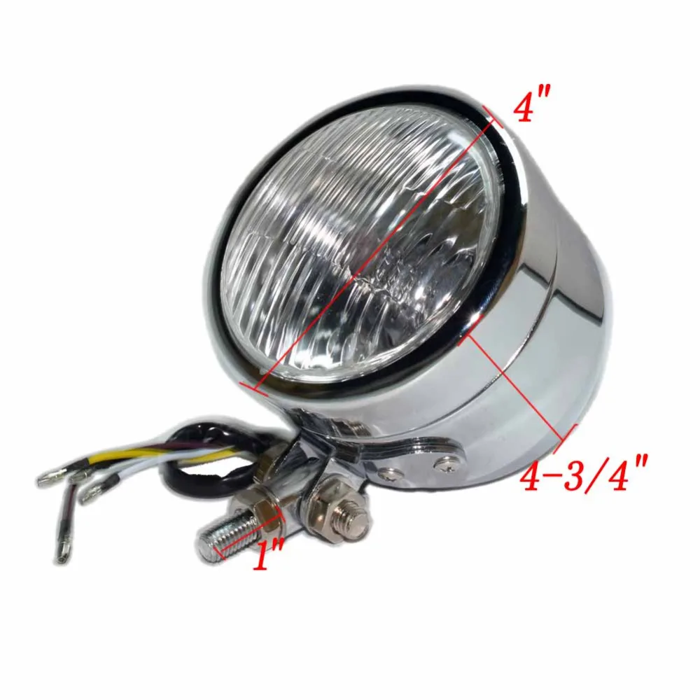 Headlight Black Metal Retro Halogen Front Light 12V head lamp Fits For Yamaha Suzuki Cafe Racer Bobber Custom |