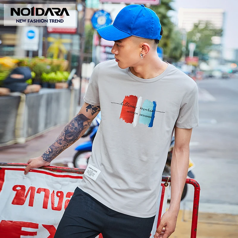 № 1 дара летняя футболка Для мужчин Повседневное Slim Fit О образным вырезом Модные