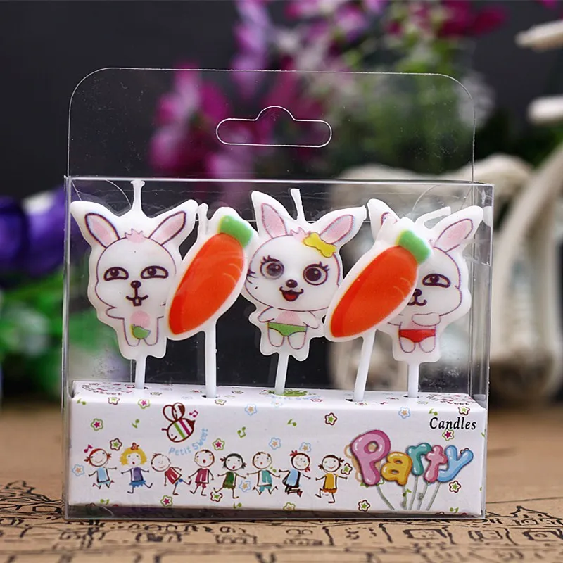 rabbit 5 шт./компл. День рождения Дети подарок мультфильм Ремесло милые вечерние поставки Зодиак торт фигурка для торта декоративные свечи - Цвет: rabbit