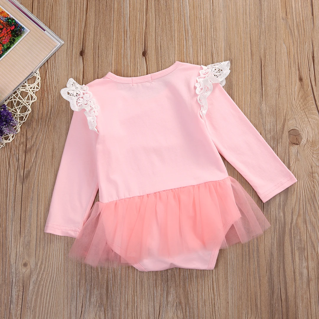 Комбинезон для новорожденных девочек кружевной комбинезон с длинным рукавом