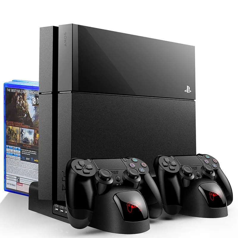Вертикальная подставка для PS4 2 охлаждающих вентилятора кулер двойной контроллер