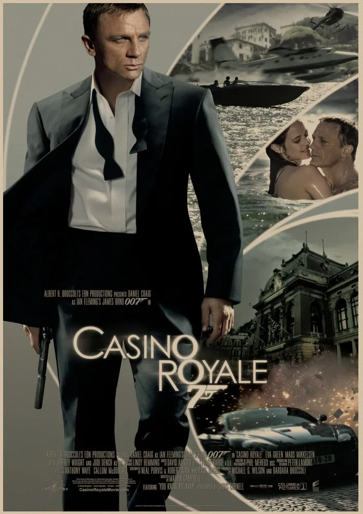 Украшение в стиле ретро постер фильма &lt007 казино Royal&gt Наклейка на стену для
