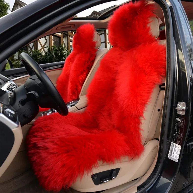 Автомобильные чехлы из натурального овечьего меха 5 автомобильных сидений в 1