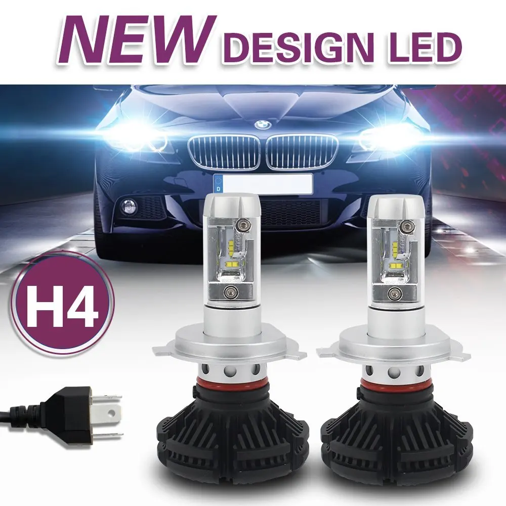 2X Turbo Canbus высокой/ближнего и дальнего H4 светодиодных ламп автомобиля 6500 к
