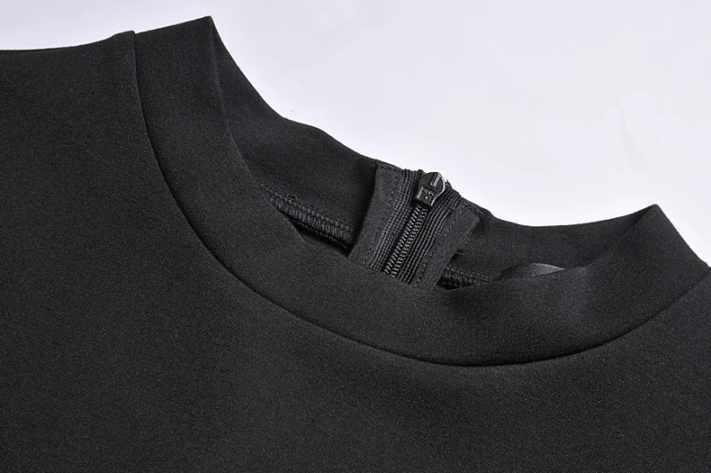 Autumn Style Elegant Party Dress High Quality Brand Women Black Short Sleeve O-neck A-line Slim Runway Dresses | Женская одежда