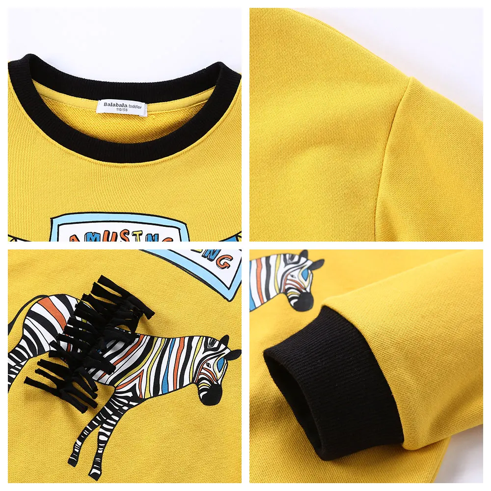 Balabala/свитер с контрастными полосками для маленьких мальчиков Детский мягкий