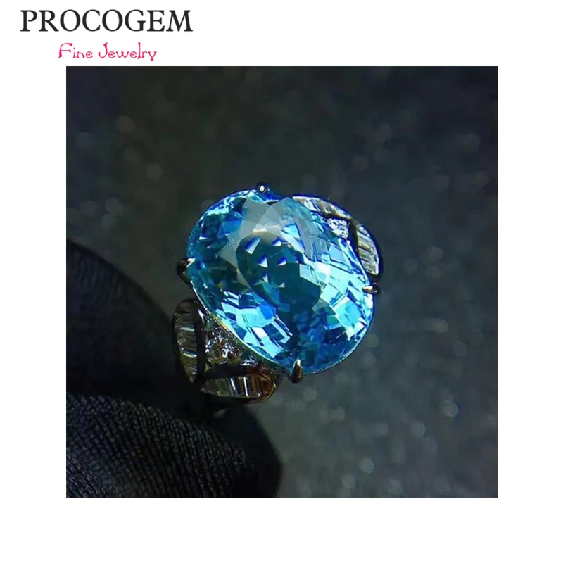

Модные кольца с натуральным голубым топазом для женщин и мужчин, подарки для вечерние, 8, 8 карат, 10 х14 мм, настоящие драгоценные камни, Изящны...
