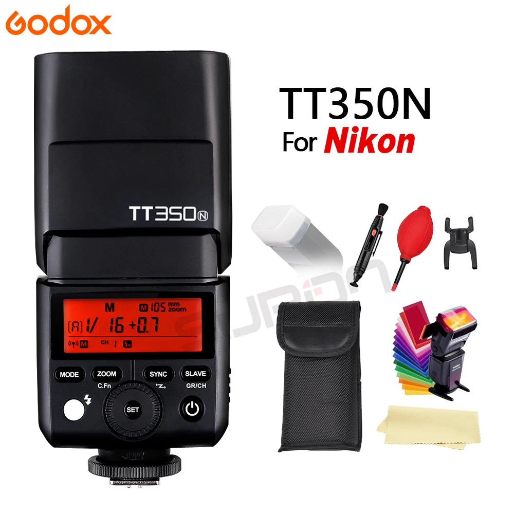 Godox TTL tt350 gn36 w/2.4 г Wirless вспышки Speedlite Light + подарки для камеры Nikon D800 d700 D7 100 D7000 D5200 D5100