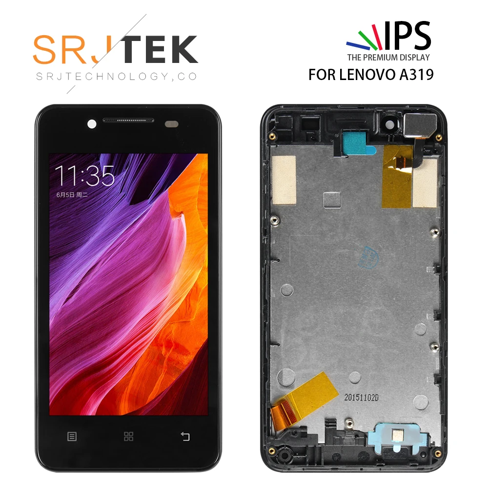 100% протестированный 4,5 '800x480 TFT для Lenovo A319 ЖК-экран сенсорный экран дигитайзер A319 дисплей запасные части