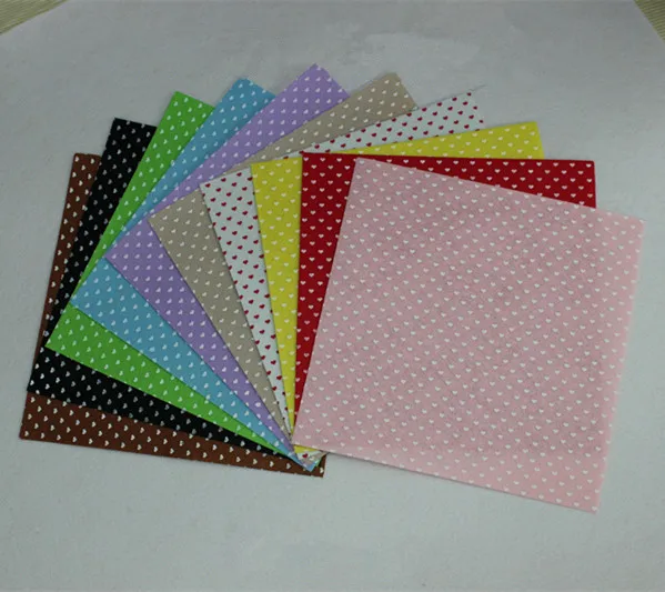 

10 PCS 30cm*30cm/piece Non-woven Fabric Heart Shaped Printed Fat Quarter For Sewing Clothes Bedding Quilting Patchwork Crafts
