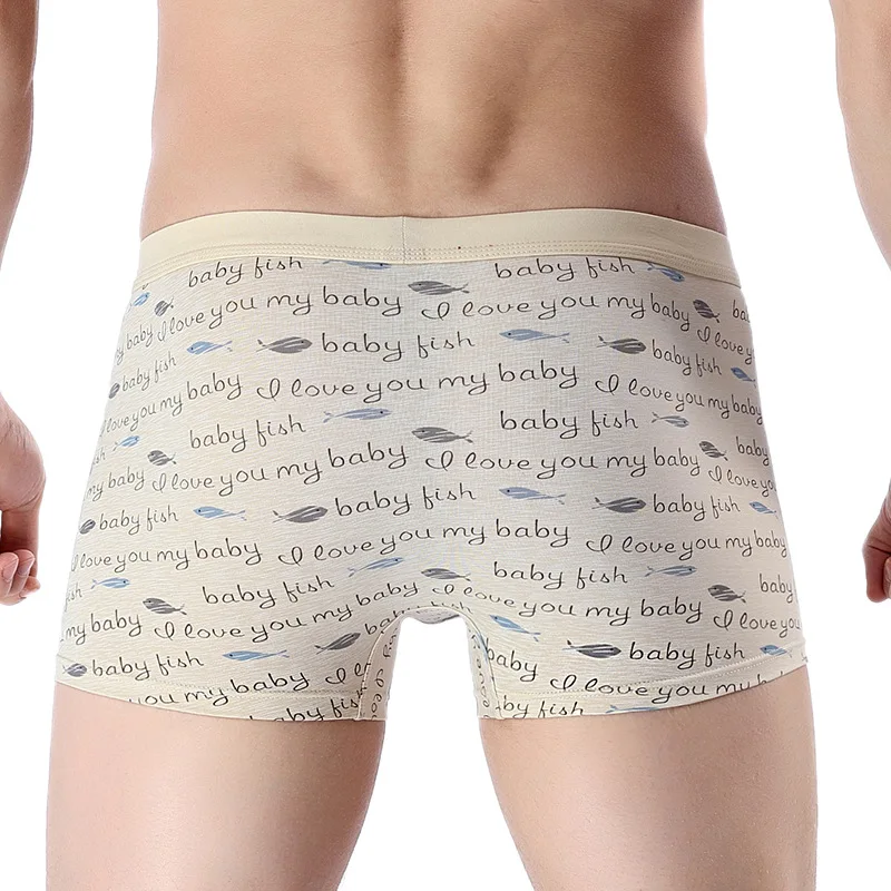 Underwear Men Boxers Cotton Letter Sexy Man Panties Comfortable Breathable Underpants Male Boxer Soft Undershorts | Мужская одежда