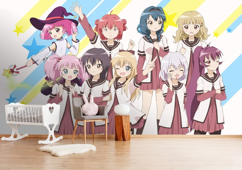 

[Self-Adhesive] 3D Yuruyuri Cartoon 2 Japan Anime Wall Paper mural Wall Print Decal Wall Murals