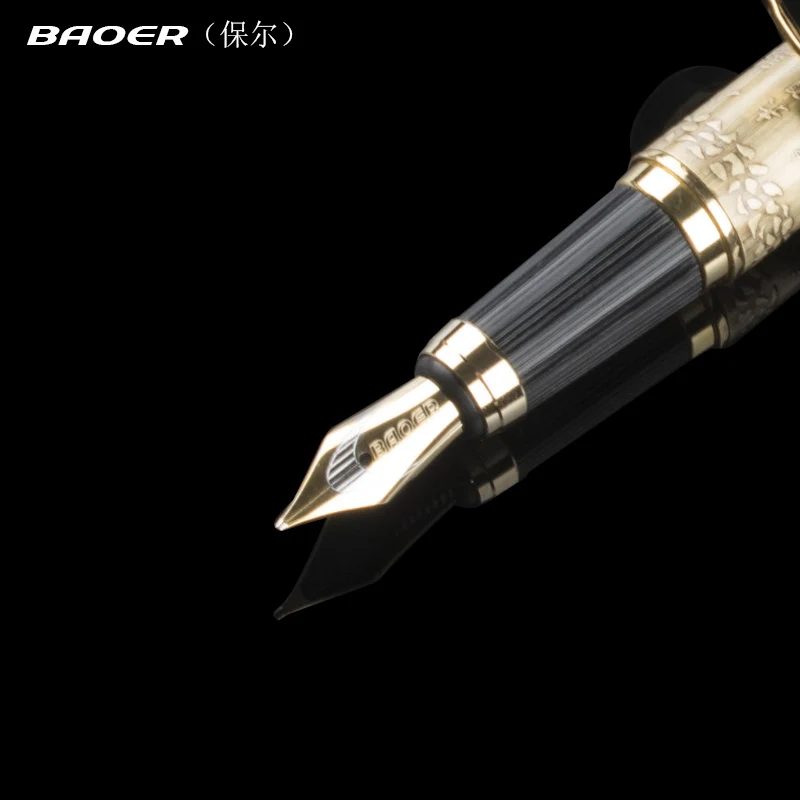 Baoer 507 перьевая ручка с гравировкой лошади бронзовая цветная чернильная среднего