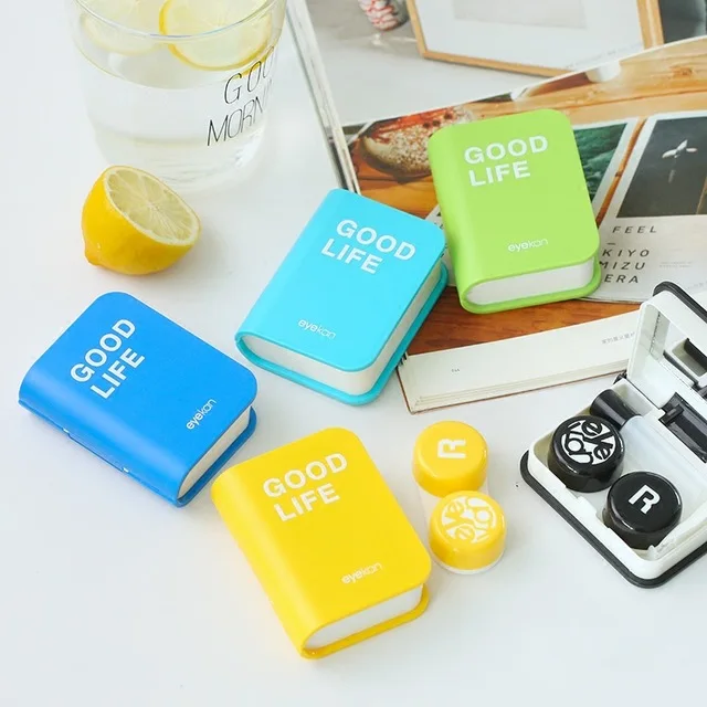 

Lovers Cartoon Cute Book Travel Glasses Contact Lenses Box Contact lens Case for Eyes Care Kit Holder Container Gift