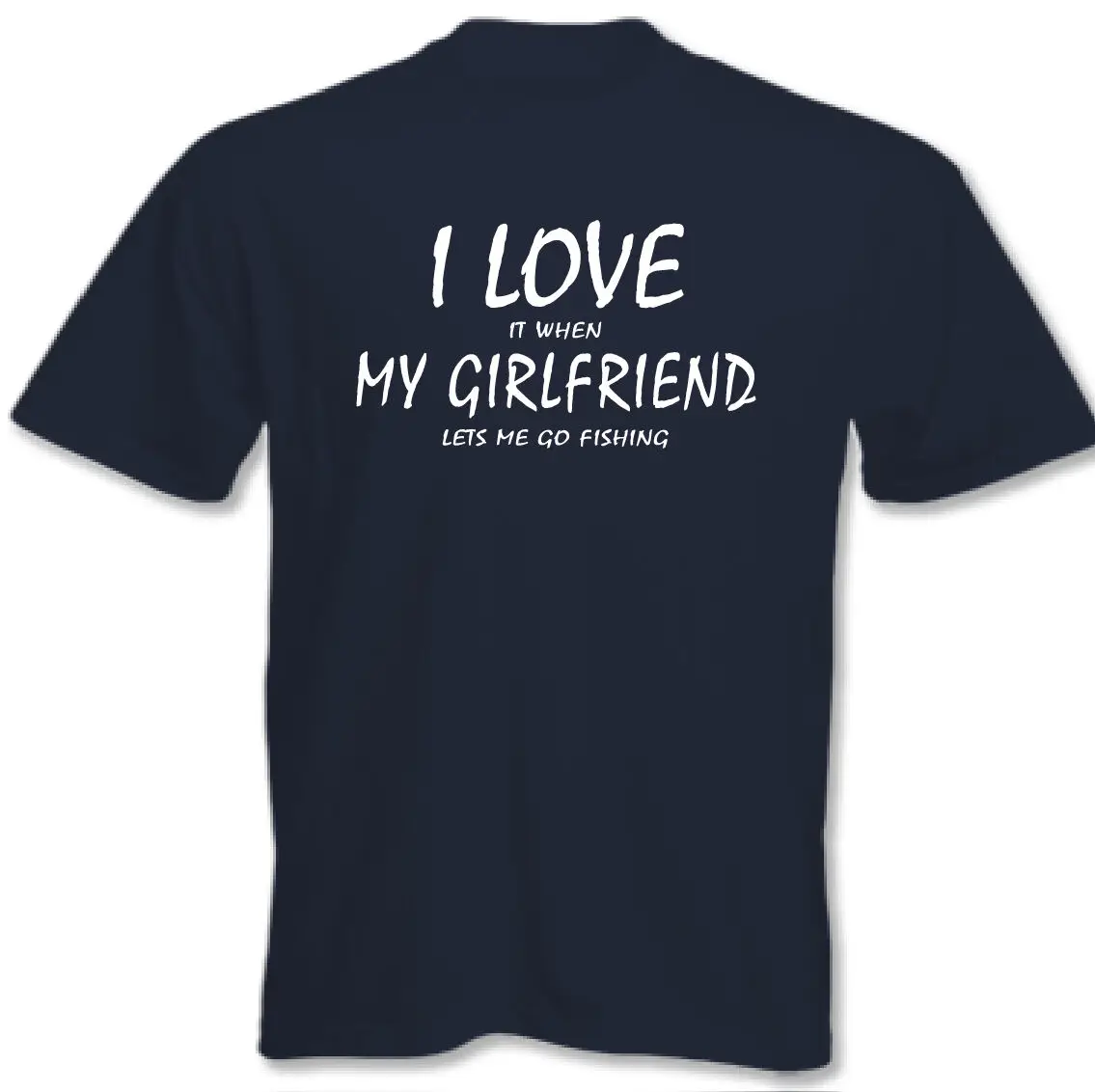 I Love My Girlfriend Fishing ~ Мужская забавная футболка с круглым вырезом летняя
