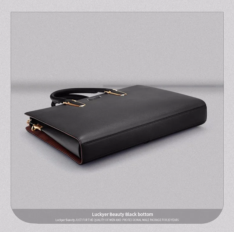 LUCKYER, красивый кожаный портфель, сумка для мужчин, деловая, Классическая, офисная, сумка на плечо, сумка-мессенджер, большая вместительность, портфель