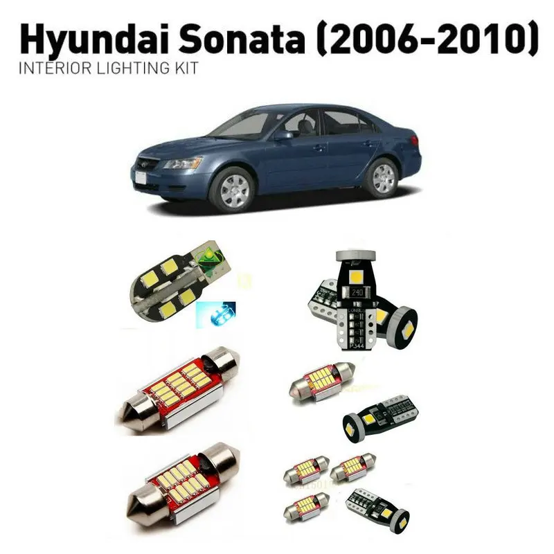 

Led interior lights For Hyundai sonata 2006-2010 11pc Led Lights For Cars lighting kit automotive bulbs Canbus