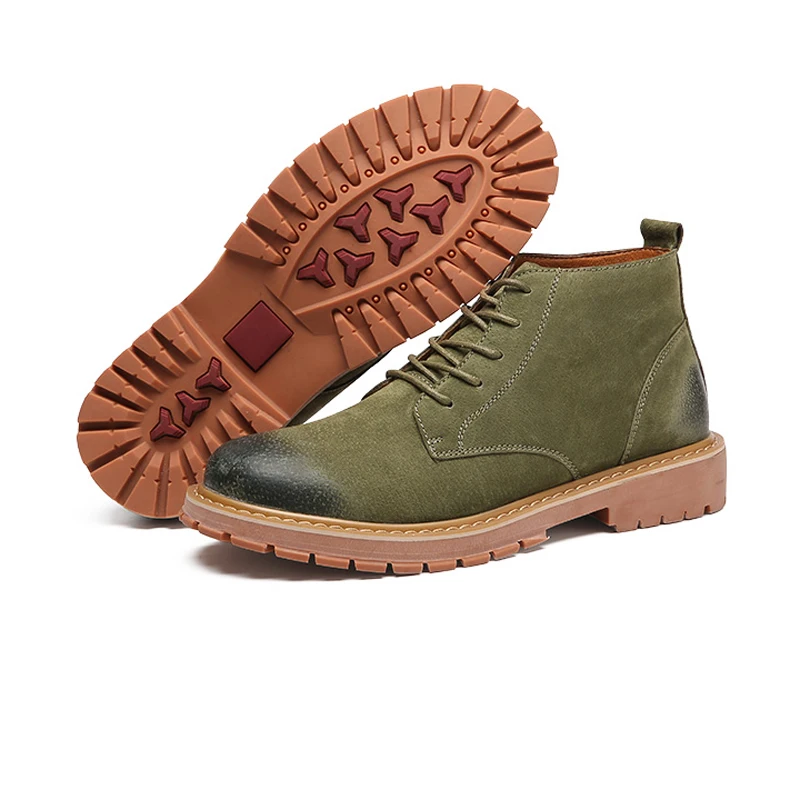 Genuine Leather Men Outdoor Autumn High Quality Adult Boots Fashion Footwear Lace Up Shoes Vintage XX4 |