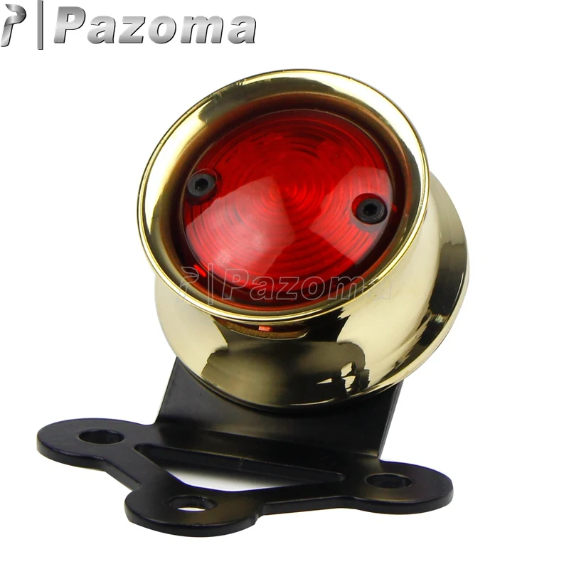 

Brass Motorbike 12V LED Rear Taillight Retro License Brake Stop Light Universal for Harley Touring Cafe Racer Custom Dyna Bobber