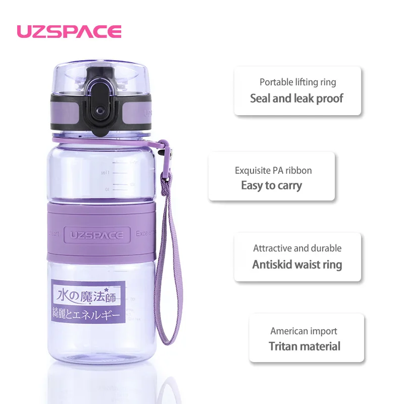 Спортивная бутылка для воды Uzspace Hydration Tritan без БФА 350 мл|Бутылки воды| |