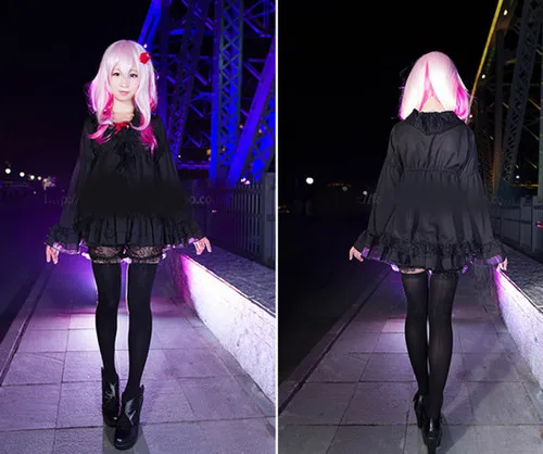 HOT Sell!Anime Yuzuriha Inori Cosplay Costume Fashion Black Full Set Dress+Scarf Halloween Suit For Women Outfit New | Тематическая