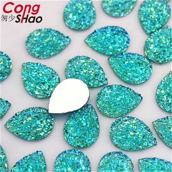 Sky Blue AB 100 шт. 10*14 мм Bling AB цвета выпуклая минеральная поверхность кристалл смолы Стразы Flatback Камень Кабошон Свадебные украшения WC25 - Цвет: Sky Blue AB
