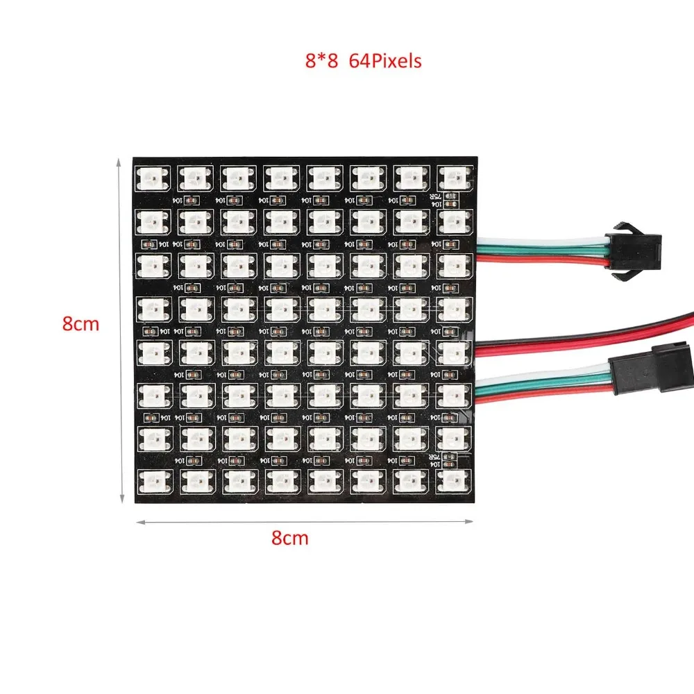Светодиодный пиксель DC5V WS2812B Панель Экран 8*8 16*16 8*32 Пиксели цифровой гибкий