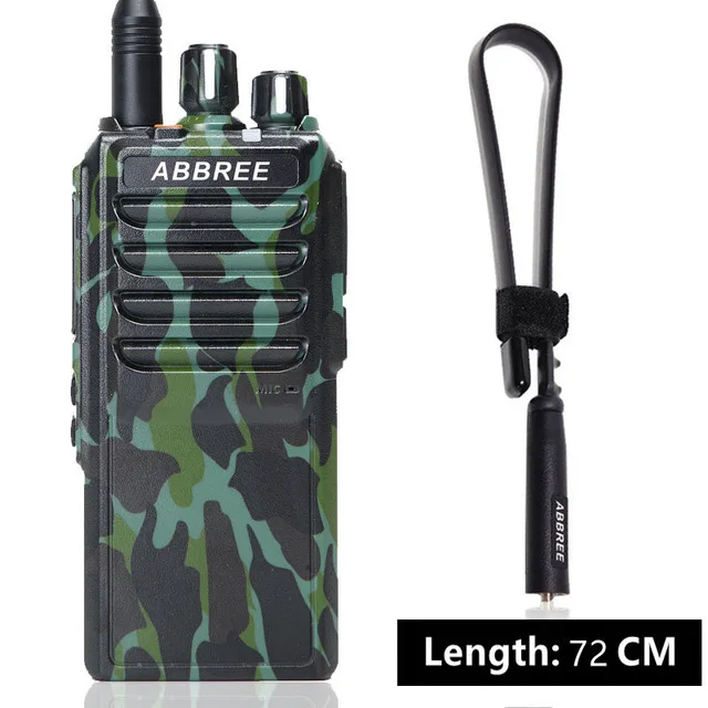 ABBREE AR-25W 25 Вт мощная рация UHF 400-480 МГц 10 Вт 10-20 км дальность двухстороннее радио для охоты+ тактическая антенна - Цвет: Camo 72cm antenna