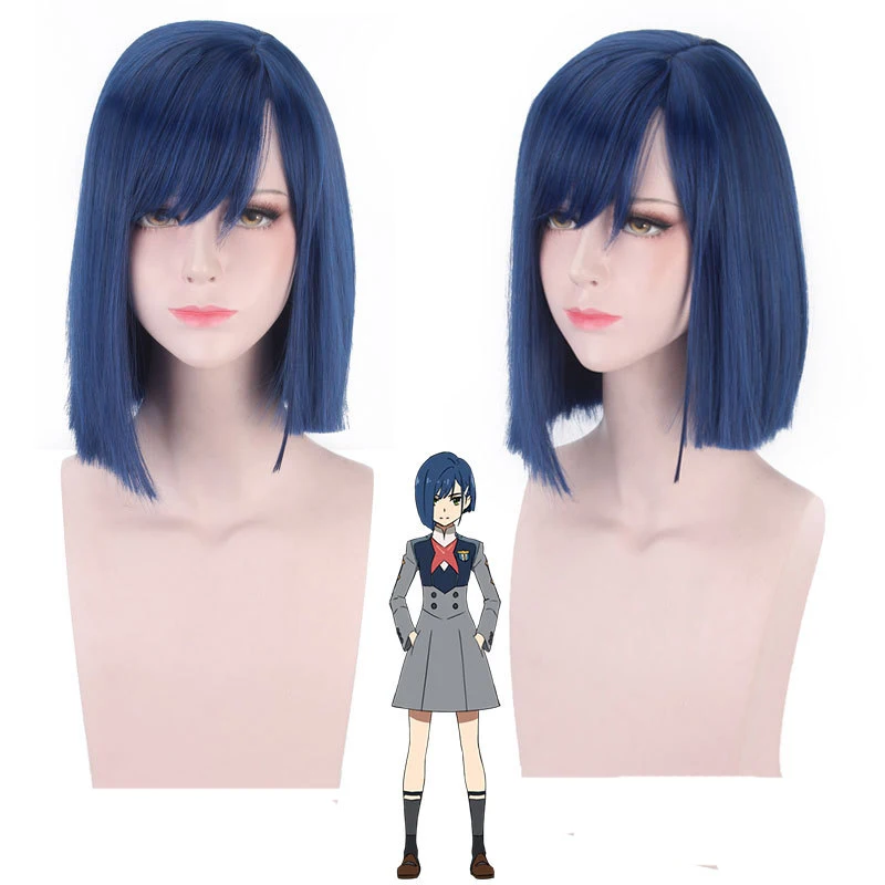 Darling In The Franxx парик 015 Ichigo косплей 35 см короткие прямые Аниме волосы костюм для