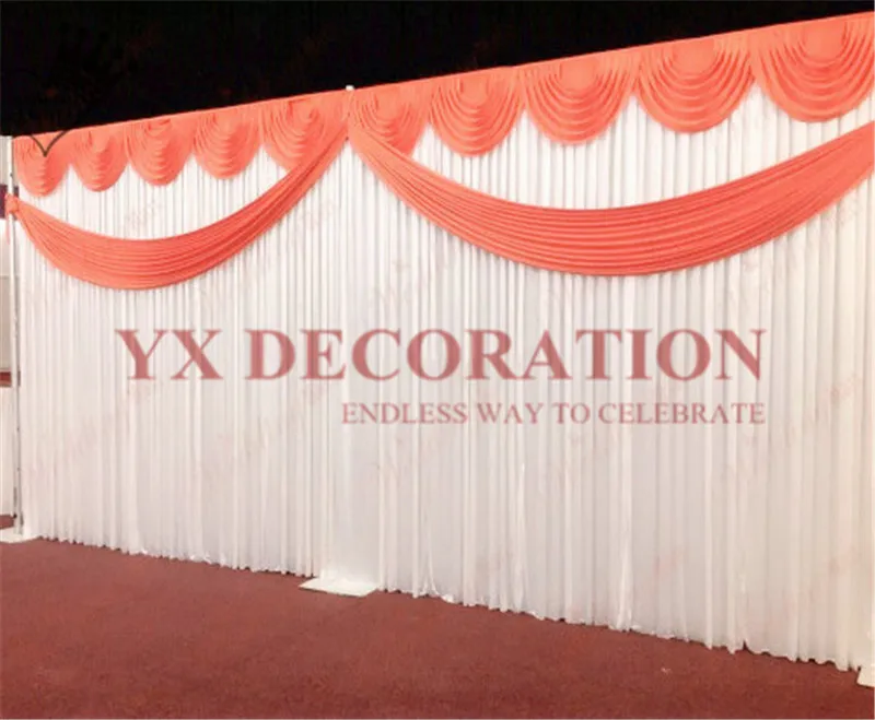 10X20FT ледяного шелка фон занавеска включает переднюю Swag valance драпировки декор для