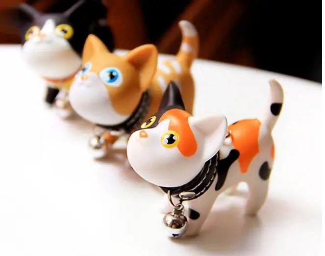 10 шт. Новая мода Kawaii металла котенок кошка брелок кольцо аниме брелок новинка творческий брелок Шарм Для женщин девочки; дети