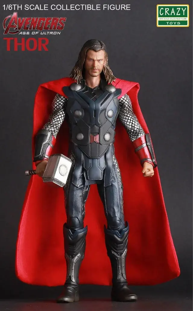 1:6 Сумасшедшие игрушки Marvel 12 &quotМстители эра Альтрона Тора ПВХ Аниме Фигурка