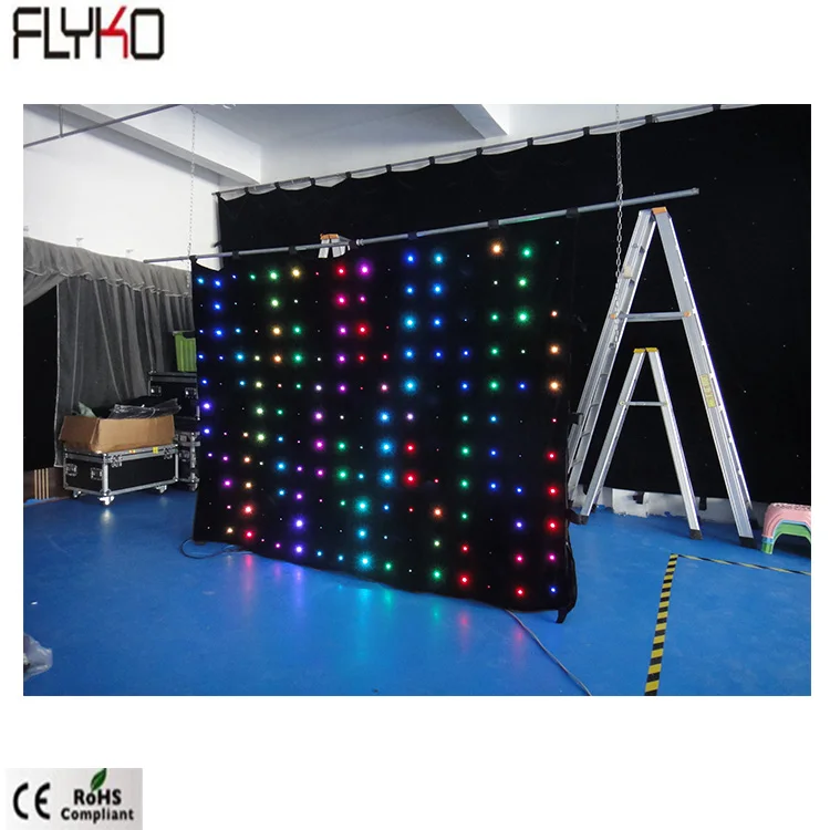 Китай xxx изображения светодиодные занавески дисплей детали P18cm 2x3m SD/PC контроллер