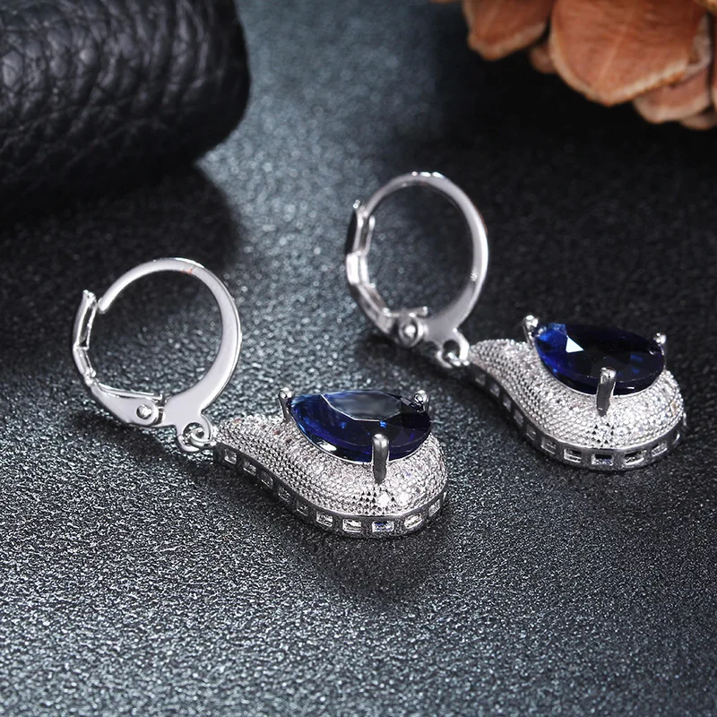 Тренд капли воды женские серьги имитирующие диамон блестящие Циркон Висячие